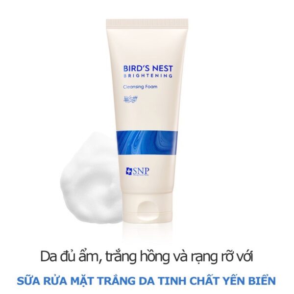 Sữa rửa mặt tinh chất tổ yến Bird's Nest Brightening Cleansing Foam - Mỹ phẩm Hàn Quốc SNP